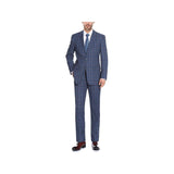 Mens Suit by RENOIR English Plaid Window Pane European Business 291 - 19 Blue Rust - J.Valintin Men's Wear Legend - 93862