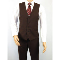 Men's Suit Separate Vest V - neck Adjustable Strap 5Button 201 - 5 Brown - J.Valintin Men's Wear Legend - 201 - 5 - Brown Vest - 36