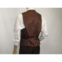 Men's Suit Separate Vest V - neck Adjustable Strap 5Button 201 - 5 Brown - J.Valintin Men's Wear Legend - 201 - 5 - Brown Vest - 36