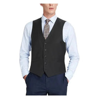 Men's Suit Separate Vest V - neck Adjustable Strap 5Button 2Pockets 201 - 1 Black - J.Valintin Men's Wear Legend - 201 - 1 - Black Vest - 36