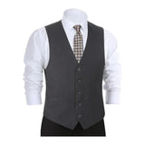 Men's Suit Separate Vest V - neck Adjustable Strap 5Button 2Pockets 202 - 1 Charcoal - J.Valintin Men's Wear Legend - 202 - 1 - Charcoal Vest - 36