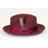 Men's Summer Spring Braid Straw style Hat by BRUNO CAPELO JULIAN JU912 Burgundy - J.Valintin Men's Wear Legend - 100413