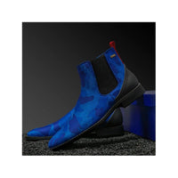 Men's TAYNO Chelsea Chukka Micro Suede Soft Comfortable Boot Victorian Blue Camo - J.Valintin Men's Wear Legend - 99483