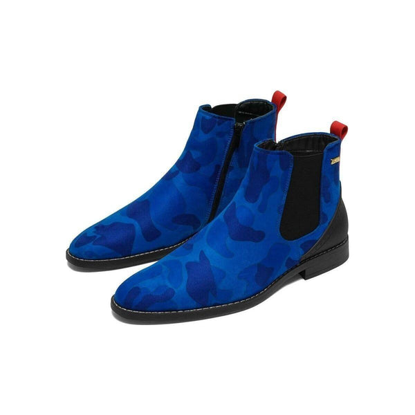 Men's TAYNO Chelsea Chukka Micro Suede Soft Comfortable Boot Victorian Blue Camo - J.Valintin Men's Wear Legend - 99483