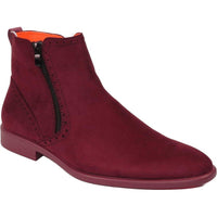 Men's TAYNO Chelsea Chukka Soft Micro Suede Zip up Boot Coupe S Wine - J.Valintin Men's Wear Legend - Coupe S - Wine - 9