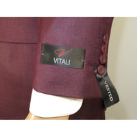 Mens Three Piece Suit Vested VITALI Soft Fabric With Sheen M3090 Burgundy 3Piece - J.Valintin Men's Wear Legend - 93633