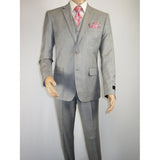 Mens Three Piece Suit Vested VITALI Soft Fabric With Sheen M3090 Stone Gray 3pc - J.Valintin Men's Wear Legend - 93610