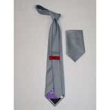 Men's Tie and Hankie Set by J.Valintin Collection #Pro2 Solid Gray - J.Valintin Men's Wear Legend - pro2 - gray