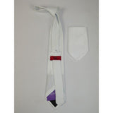 Men's Tie and Hankie Set by J.Valintin Collection #Pro3 Solid White - J.Valintin Men's Wear Legend - pro3 - white