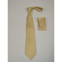 Men's Tie and Hankie Set by J.Valintin Collection #Pro4 Solid Beige - J.Valintin Men's Wear Legend - pro4 - beige