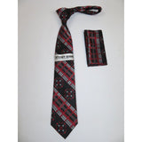 Mens Tie and Hankie set by Stacy Adams fashion formal Business attire St67 Red - J.Valintin Men's Wear Legend - 24868