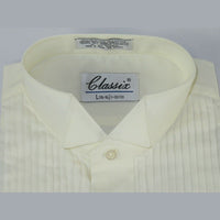 Men's Tuxedo shirt By CLASSIX Wing Tip Formal Pleated Front After Six M00 Ivory - J.Valintin Men's Wear Legend - 20861