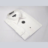 Men's Tuxedo shirt Milani Lay - down Collar Formal Pleated Front Wedding White - J.Valintin Men's Wear Legend - 3748