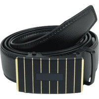 Mens VALENTINI Leather Belt Automatic Adjustable Removable Buckle RT022 Black - J.Valintin Men's Wear Legend - 92676