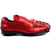 Men's Vasco Belvedere Hornback Crocodile Soft Calf Sneaker Shoes Red 336122 - J.Valintin Men's Wear Legend - 336122 Red_8