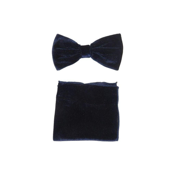 Men's Velvet Bow Tie Hankie by J.Valintin Collection #25094 Navy Blue Velvet - J.Valintin Men's Wear Legend - 25094