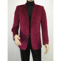 Men's Velvet Sport Coat Jacket by BASSIRI Leonardi J1042 Burgundy - J.Valintin Men's Wear Legend - 92623