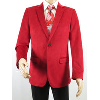 Men's Velvet Sports Coat Grammy Amy Award BASSIRI , LEONARDI J1042 Christmas Red - J.Valintin Men's Wear Legend - 92647