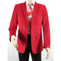 Men's Velvet Sports Coat Grammy Amy Award BASSIRI , LEONARDI J1042 Christmas Red - J.Valintin Men's Wear Legend - 92647