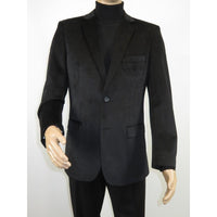 Men's Velvet Sports Coat Grammy Amy Award By BASSIRI , LEONARDI J1042 Black - J.Valintin Men's Wear Legend - 92617