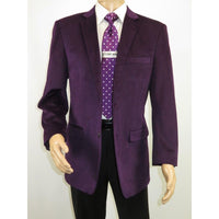 Men's Velvet Sports Coat Grammy Amy Award By BASSIRI , LEONARDI Style J1042 Plum - J.Valintin Men's Wear Legend - 92635