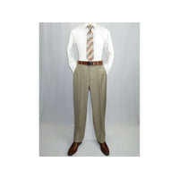 Mens Vitali Three Piece Suit Vested Shiny Sharkskin M3090 Beige oatmeal Classic - J.Valintin Men's Wear Legend - 31255