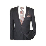 Mens Wool Cashmere Black Stripe Business Suit Giorgio Cosani Two Button 910 - J.Valintin Men's Wear Legend - 18418