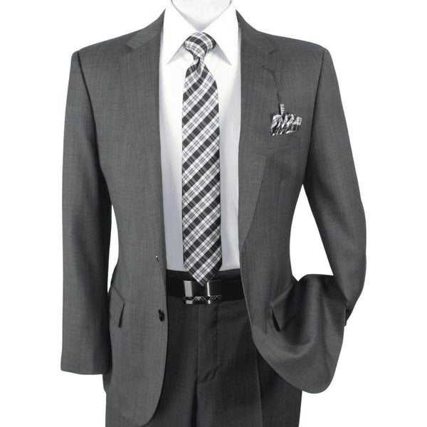 Men's Wool Cashmere Sharkskin Suit Giorgio Cosani Two Button 901 Charcoal Gray - J.Valintin Men's Wear Legend - 2348