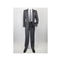 Men's Wool Cashmere Sharkskin Suit Giorgio Cosani Two Button 901 Charcoal Gray - J.Valintin Men's Wear Legend - 2348