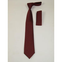 Men's Woven Tie Hankie Set J.Valintin Private Collection R33 Black Red Dots - J.Valintin Men's Wear Legend - 95567