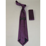 Men's Woven Tie Hankie Set J.Valintin Private Collection R35 Purple Dots - J.Valintin Men's Wear Legend - 95565