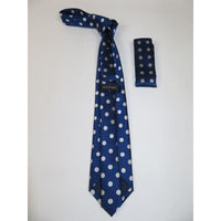 Men's Woven Tie Hankie Set J.Valintin Private Collection R51 Navy Polka Dot - J.Valintin Men's Wear Legend - 95549