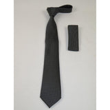 Men's Woven Tie Hankie Set J.Valintin Private Collection SL18 black white - J.Valintin Men's Wear Legend - 80156