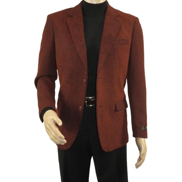 Men's Zacchi Sport Coat Patch Elbow Chenille Velveteen Bryan Cognac Rust - J.Valintin Men's Wear Legend - Bryan - Cognac - M