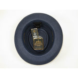 Men's RAFAELE Braid Straw Style Pork Pie Hat Telescope Crown RF-402 Navy